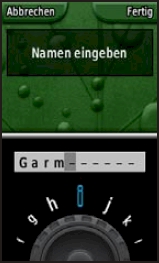 GARMIN Colorado 300 Text-Eingabe