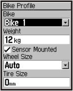 GARMIN Edge 305 Fahrrad-Profil