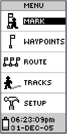GARMIN eTrex Hauptmenu