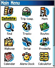 GARMIN eTrex Vista Color Hauptmenu