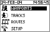 GARMIN Foretrex 101 Hauptmenu