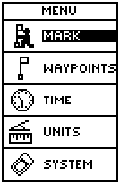 GARMIN Geko 101 Menu