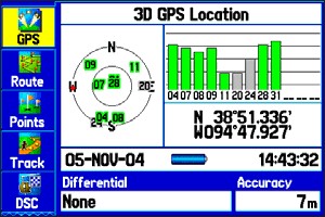 GARMIN GPSMAP278 Satelliten-Info