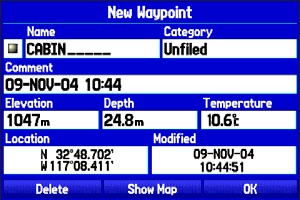 GARMIN GPSMAP278 Wegpunkt