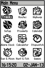 GARMIN GPSMAP60 Hauptmenu