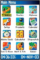 GARMIN GPSMAP60C Hauptmenu