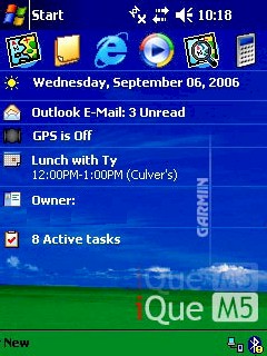GARMIN iQue M5 Hauptmenu