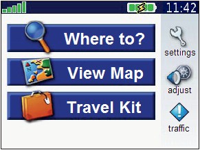 GARMIN Nuvi 300/310/350/360T Hauptmenu