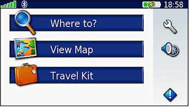 GARMIN Nuvi 660/670 main menu