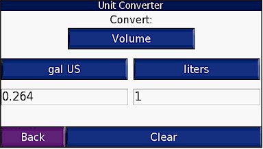 GARMIN Nuvi 660/670 unit converter