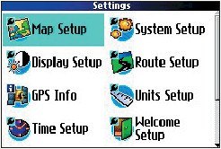GARMIN Quest Hauptmenu