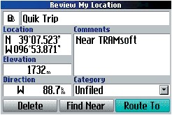 GARMIN Quest Wegpunkt