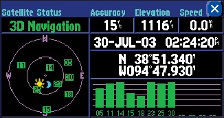 GARMIN StreetPilot 2610/2620 Satelliten-Info