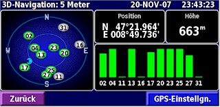 GARMIN StreetPilot 7500 Satelliten