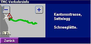 GARMIN StreetPilot 7500 Karte mit Verkehrsbehinderung