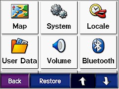 GARMIN Zumo 550 Settings (page 1 of 2)