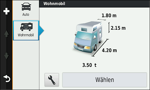 GARMIN Camper 660 - Fahrzeug Profil