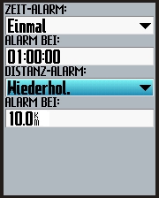 GARMIN Edge 605 Zeit-/Distanz-Alarm