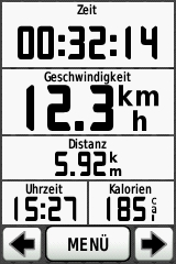 GARMIN Edge 800 Anzeige mit 5 Datenfelder
