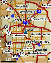 GARMIN etrex 30 - Base Map - Example Denver, USA
