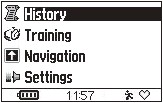 GARMIN Forerunner 305 Hauptmenu