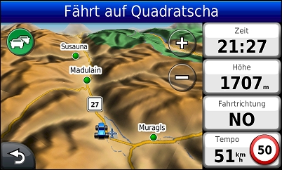 GARMIN Nuvi 3790T - 3D-Karte mit Datenfelder