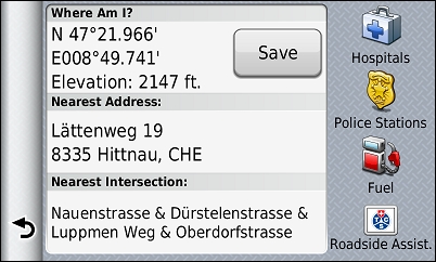 GARMIN Nuvi 3790T - Current Position