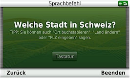 GARMIN Nuvi 3790T - Sprachbefehl: Welche Stadt in Schweiz ?