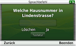 GARMIN Nuvi 3790T - Sprachbefehl: Welche Hausnummer in Lindenstrasse ?