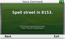 GARMIN Nuvi 3790T -  Voice Command: Spell street in 8153