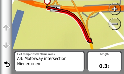 GARMIN Nuvi 3790T - Traffic incident on map