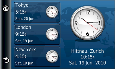 GARMIN Nuvi 3790T - World Clock