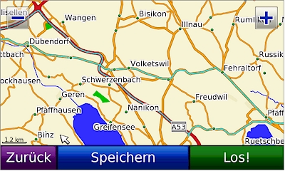 GARMIN Nuvi 5000 - Zurueckgelegte Wegstrecke (Track)