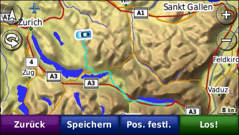 GARMIN Nuvi 765T - Zurueckgelegte Wegstrecke (Track)