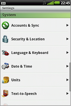 GARMIN nuvifone A50 - Settings 3 of 4