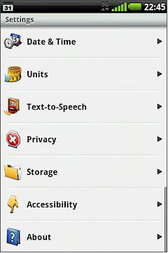 GARMIN nuvifone A50 - Settings 4 of 4
