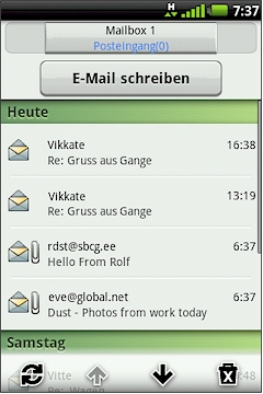 GARMIN nuvifone A50 - Email - Posteingang