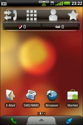 GARMIN nuvifone A50 - Hauptmenu im Android-Modus im Hochformat