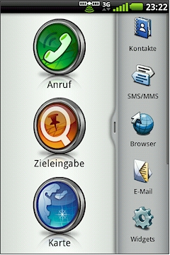 GARMIN nuvifone A50 - Hauptmenu im GARMIN-Modus