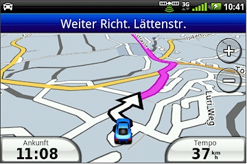 GARMIN nuvifone A50 - Karte im Tag-Modus