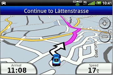 GARMIN nuvifone A50 - Map in Day Mode