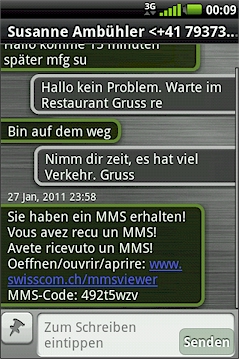 GARMIN nuvifone A50 - SMS - Konversation