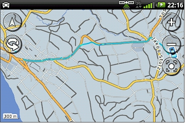 GARMIN nuvifone A50 - Zurueckgelegte Wegstrecke (Track)