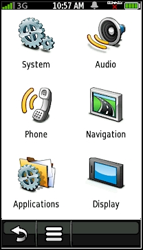 GARMIN nuvifone G60 - Settings
