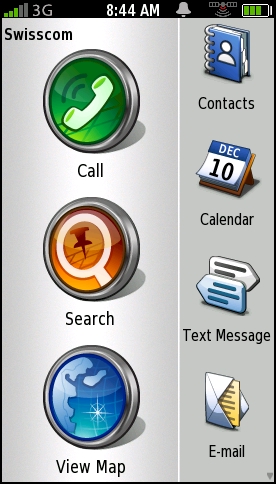 GARMIN nuvifone G60 - Main Menu in Portrait Mode