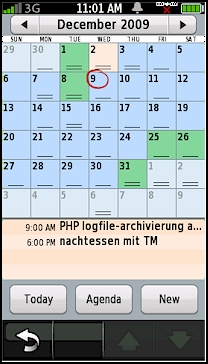 GARMIN nuvifone G60 - Calendar - Monthly Overview