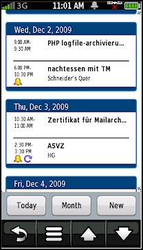 GARMIN nuvifone G60 - Calendar - Agenda
