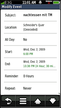 GARMIN nuvifone G60 - Calendar - Appointment