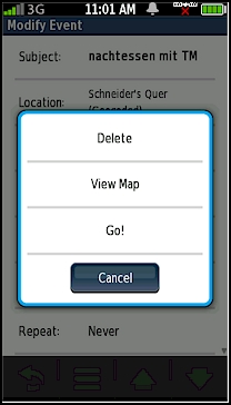 GARMIN nuvifone G60 - Calendar - Navigation