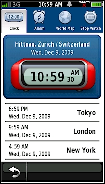 GARMIN nuvifone G60 - Clock